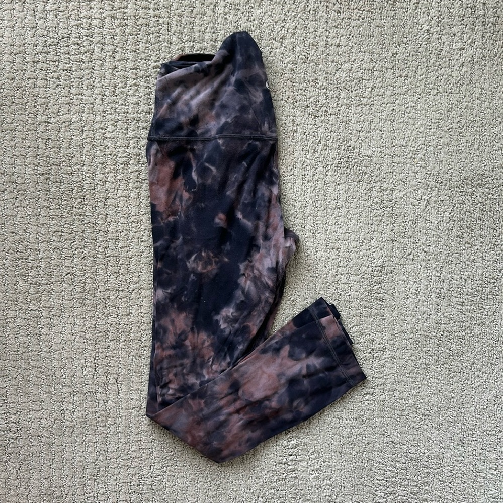 lululemon athletica Black and Brown Tie-Dye Leggings